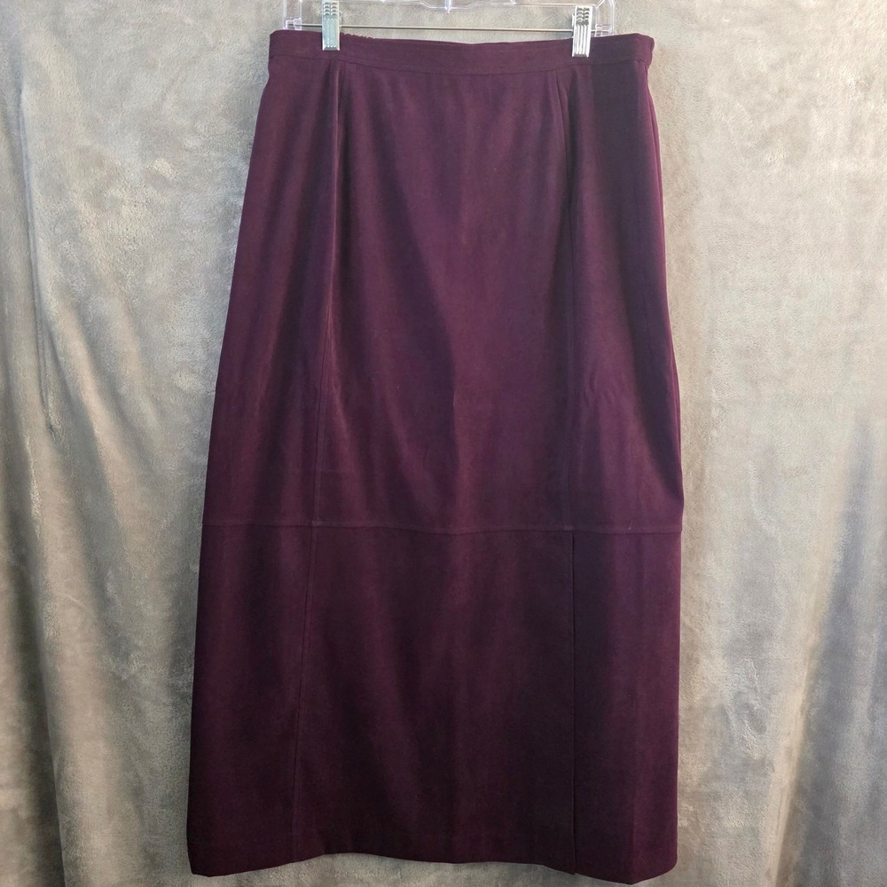 Vintage 90s Collection by Jennifer Moore Burgundy Plum Midi Maxi Skirt Size 14